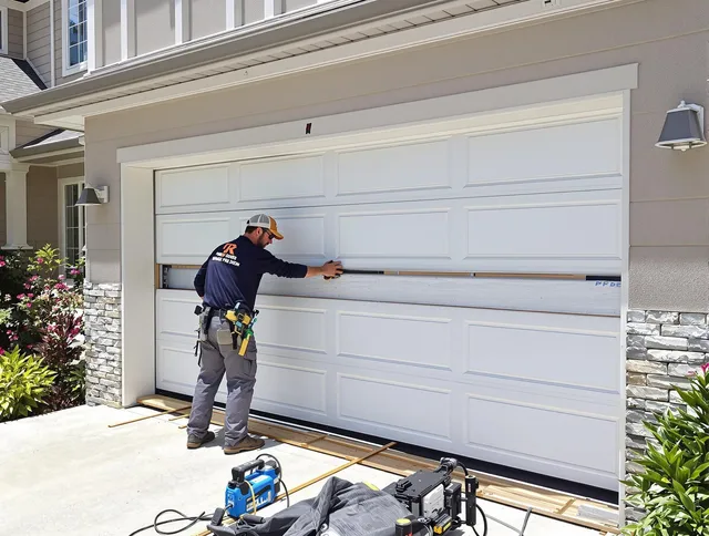 East Cleveland Garage Door Repair team performing complete garage door replacement at East Cleveland residence