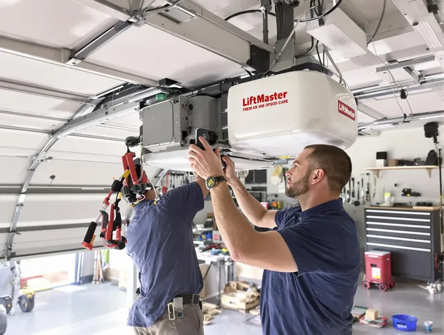 East Cleveland Garage Door Repair technician performing advanced diagnostics on garage opener in East Cleveland