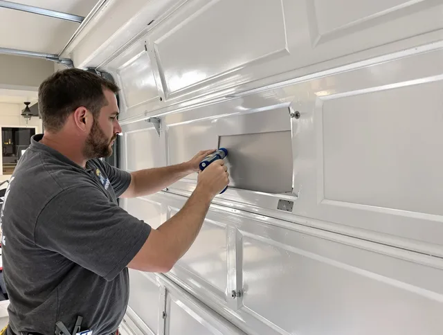 Garage door panel repair by East Cleveland Garage Door Repair in East Cleveland